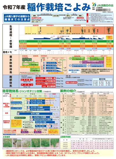 JA淡路日の出
「稲作栽培ごよみ」