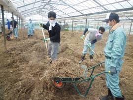 [写真] 作業をする支援隊